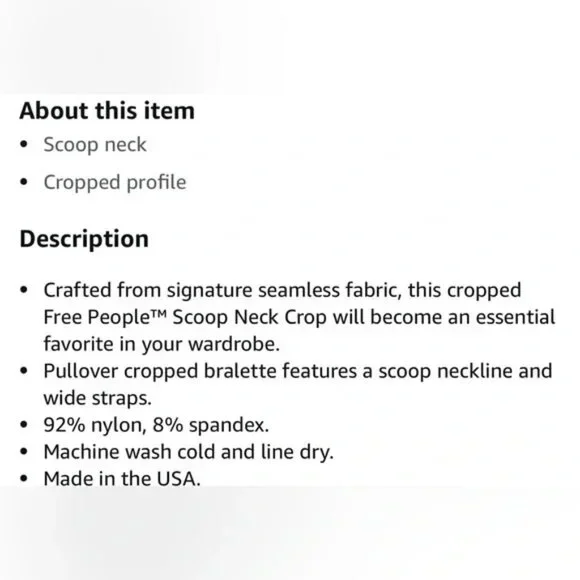 NWT Free People Scoop Neck Crop Bra Navy size- MEDIUM/ LARGE - Picture 6 of 6